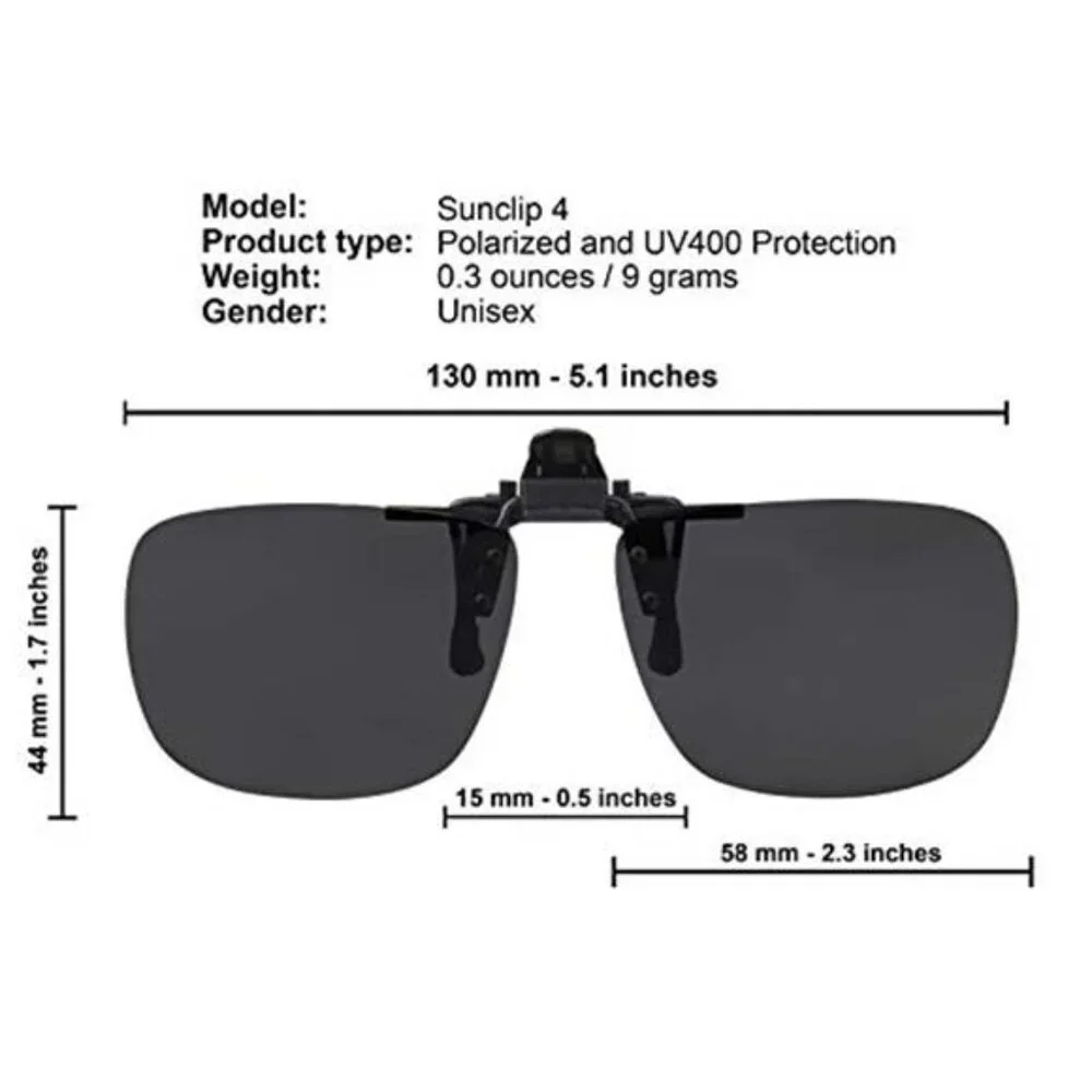 Clip On Polarized Sunglasses Flip Up Over Prescription Glasses